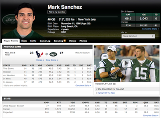 Illustration for article titled Mark Sanchez's Quarterback Rating Is 66.6 Because Of Course It Is